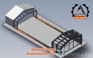 مدل سقف متحرک شیشه ای و پلی کربنات اتوماتیک