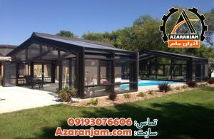 مدل پوشش شیشه ای استخر