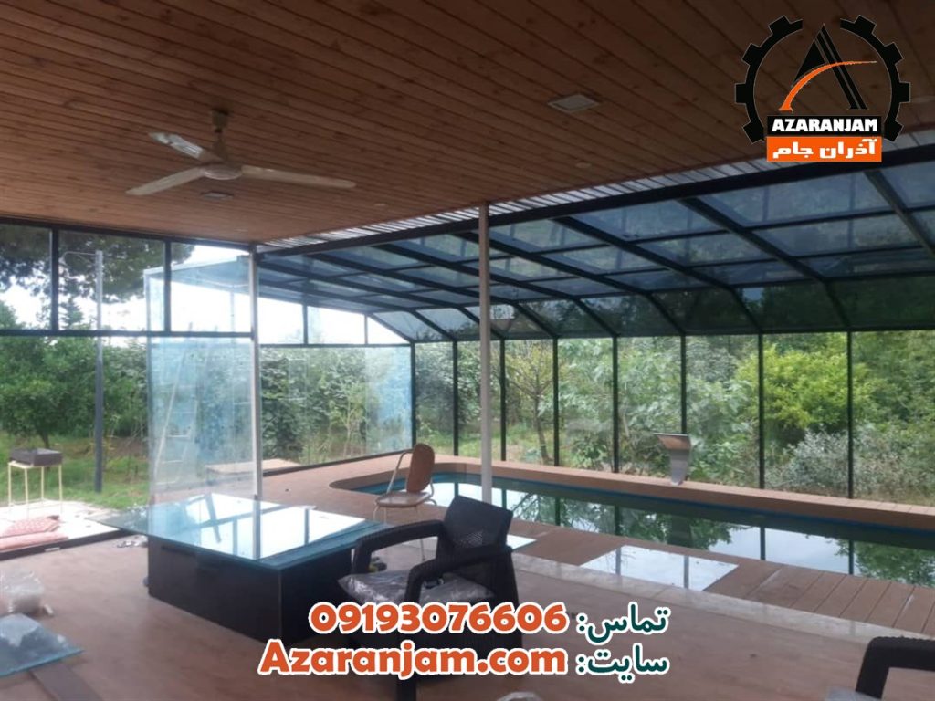 پروژه پوشش ثابت شیشه ای استخر در شمال – گیلان